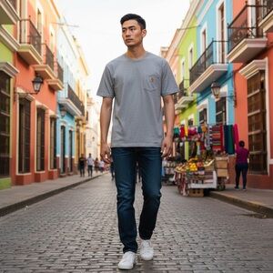 Carhartt | Men’s Pocket T-Shirt Original Fit Logo Tee | Gray | Size L